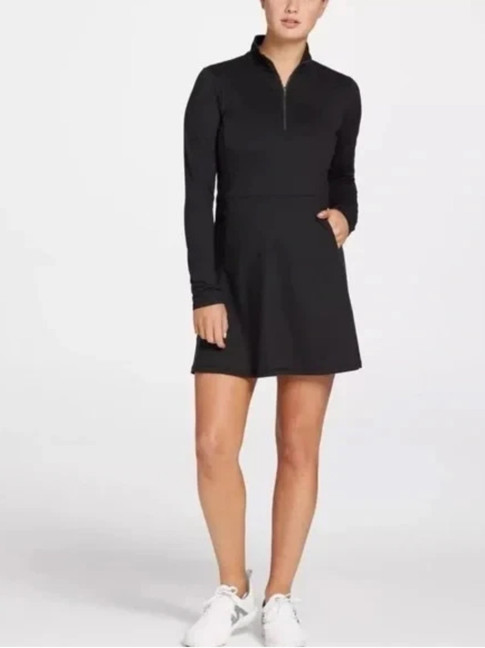 NWT Calia Women’s Black Long Sleeve Mock Dress Golf Pockets Built in Shorts Sz M